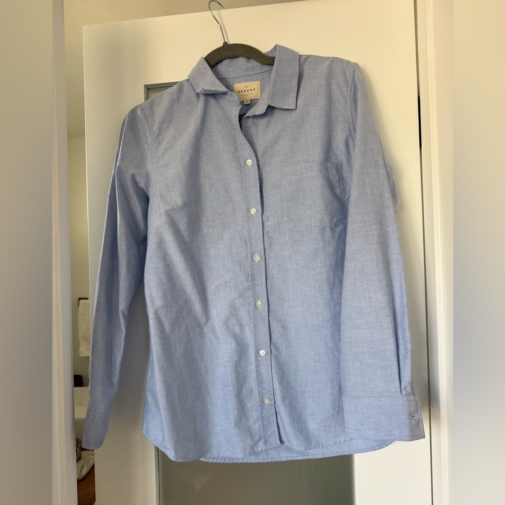 Sezane Tomboy -light blue Shirt- never worn. Size French 40 . US 8